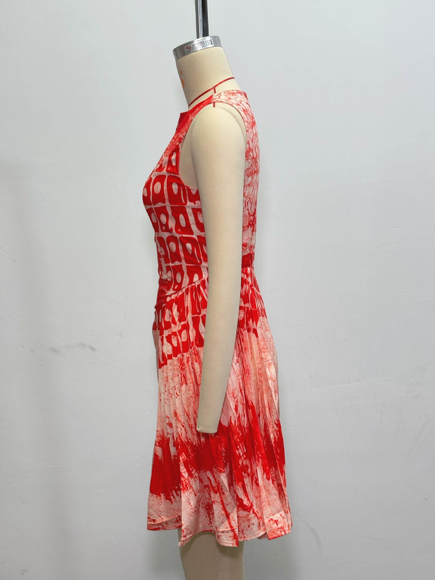 spring Summer African women's fashion Chic Elegant sleeveless pleated dress 7