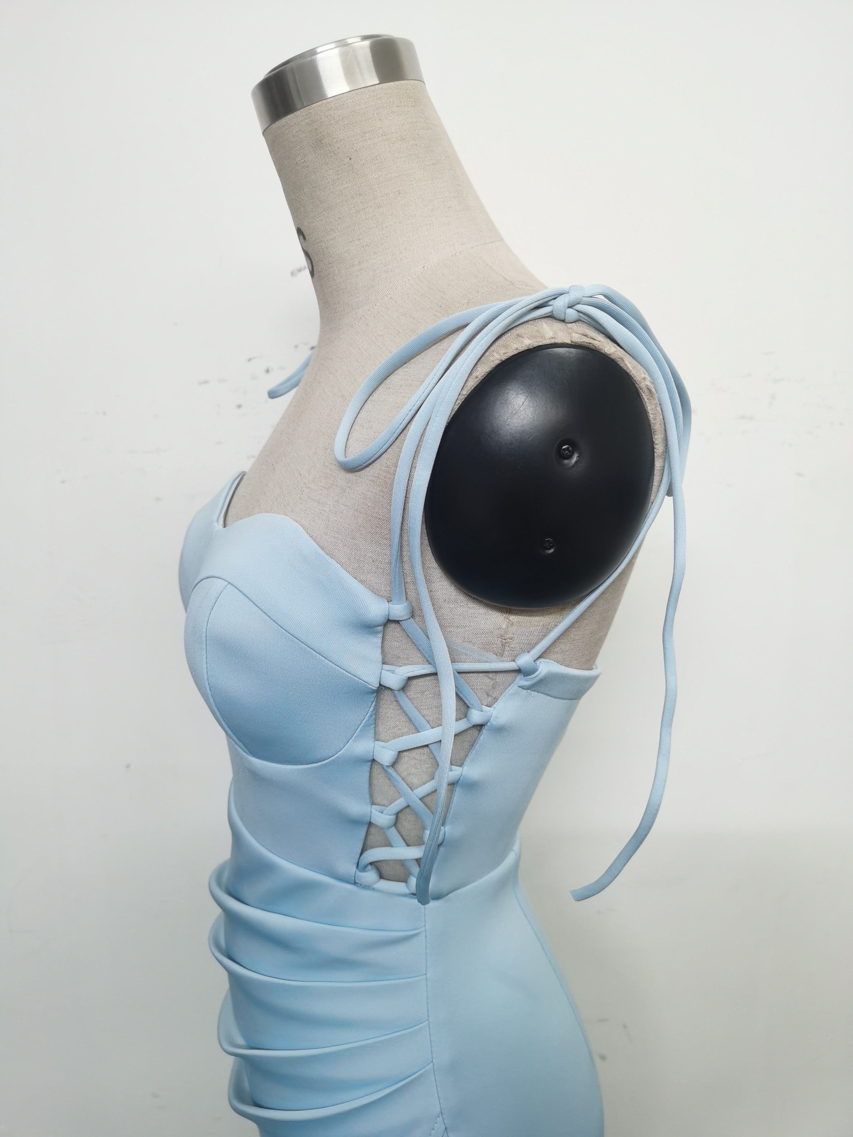 Women Two-way Rope Binding Satin Evening Dress 16