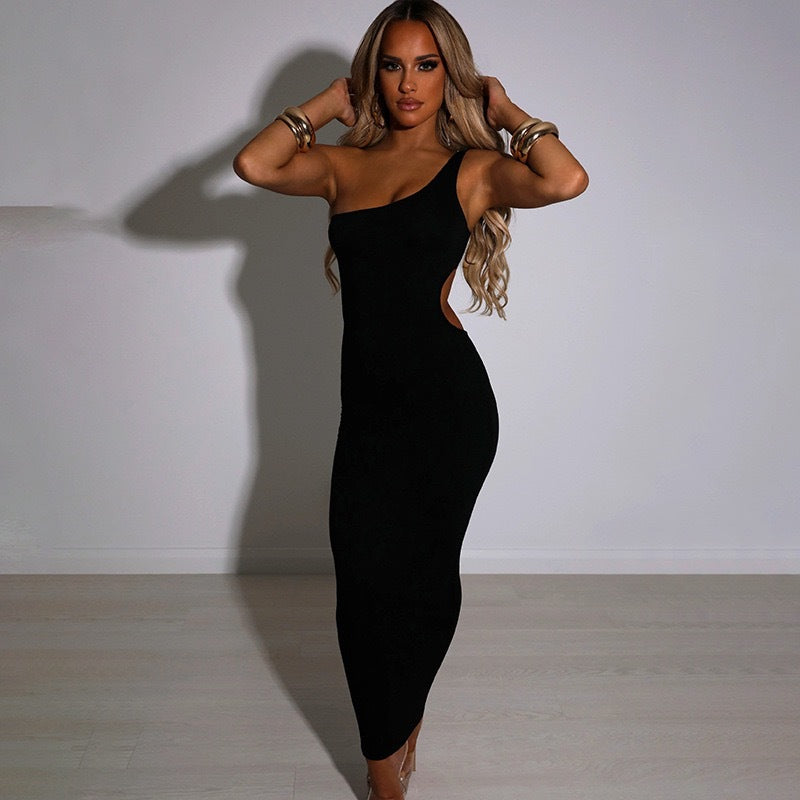 Women Cutout Slash Shoulder Dress 3