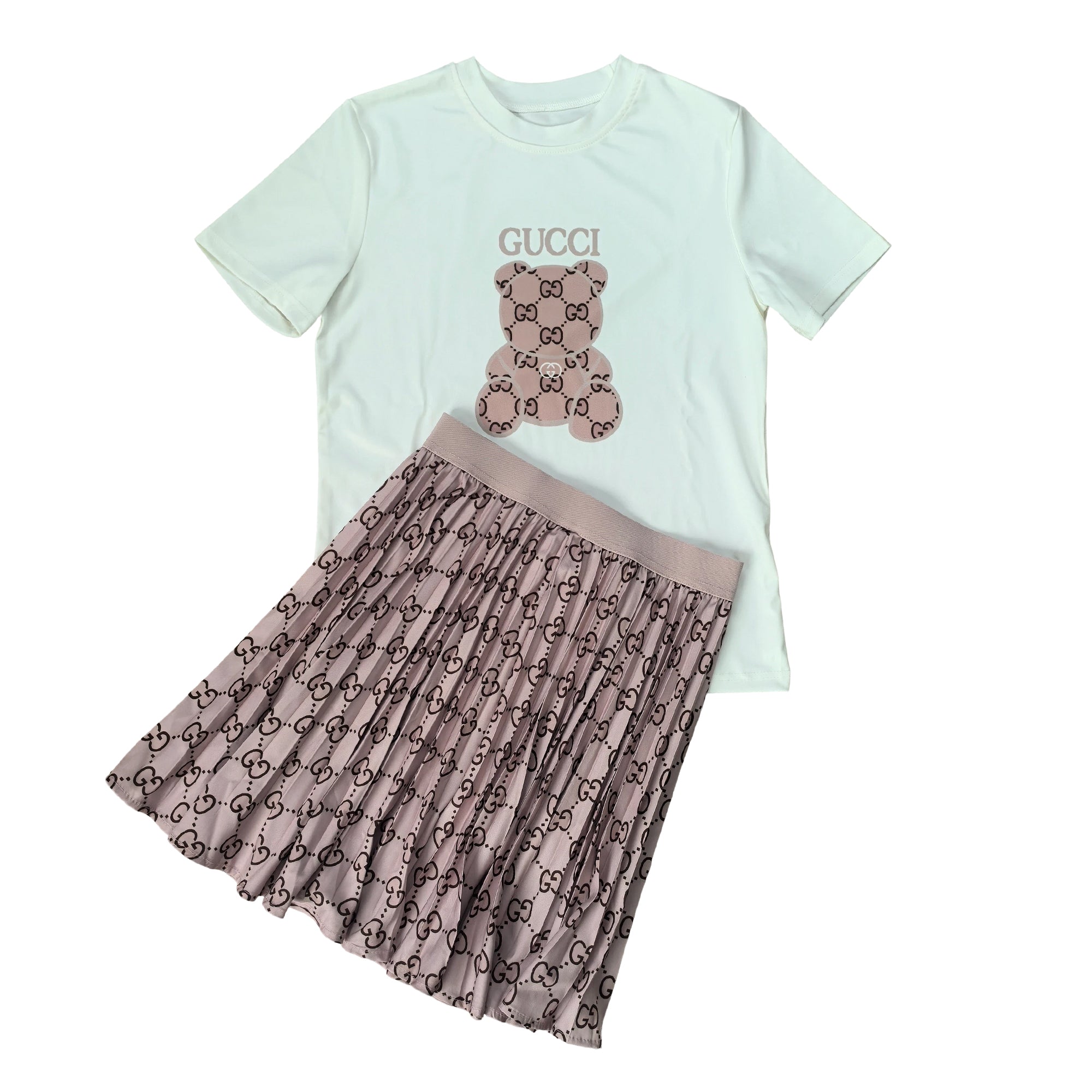 Summer Fashion Casual Short Sleeve T-shirt Pleated Skirt Sexy Two-Piece Set 4