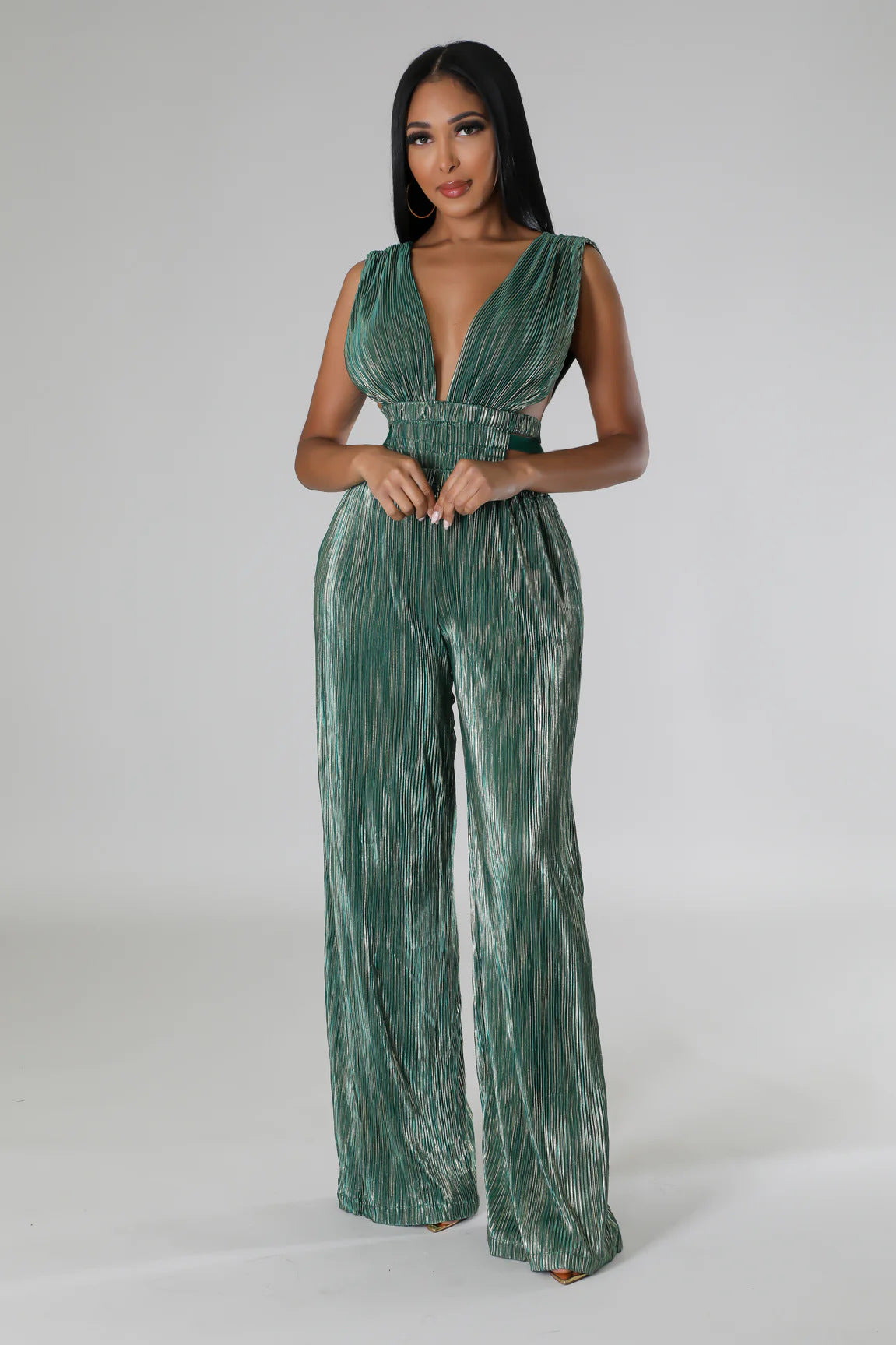 Women's V-Neck Sexy High Waist Tight Fitting Jumpsuit 15