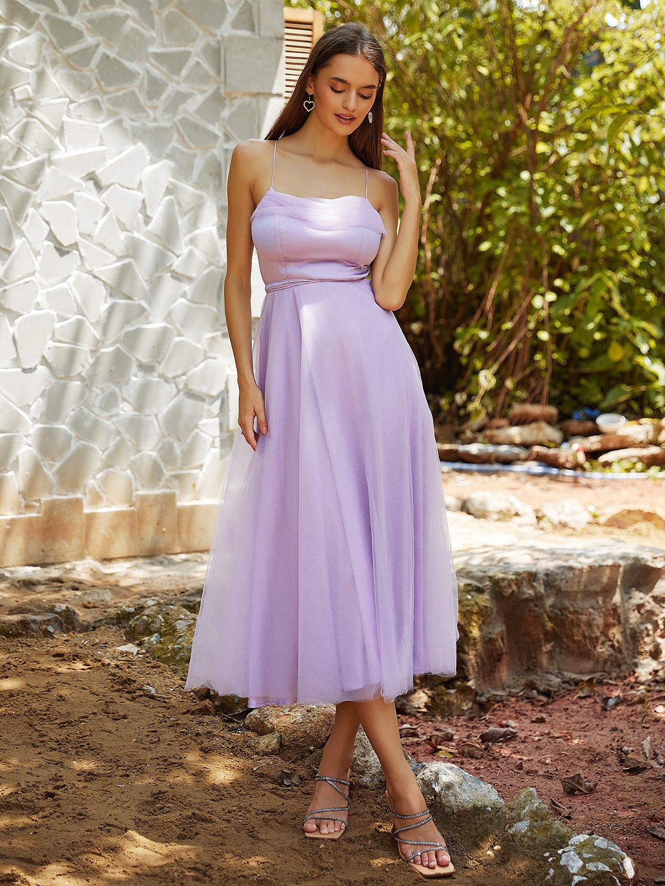 Purple Strap Formal Party Dress 5