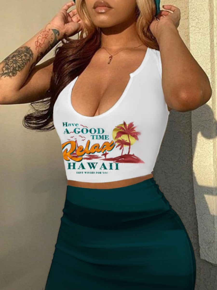 Summer Vest and Long Skirt Two-Piece Set 4