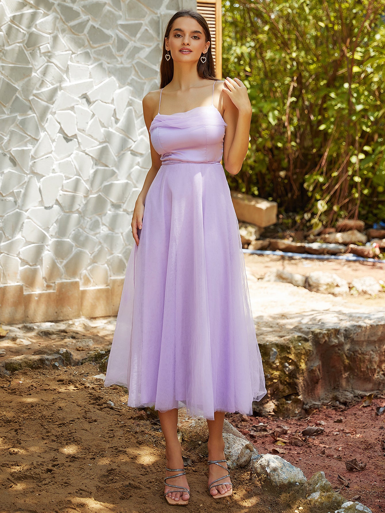 Purple Strap Formal Party Dress
