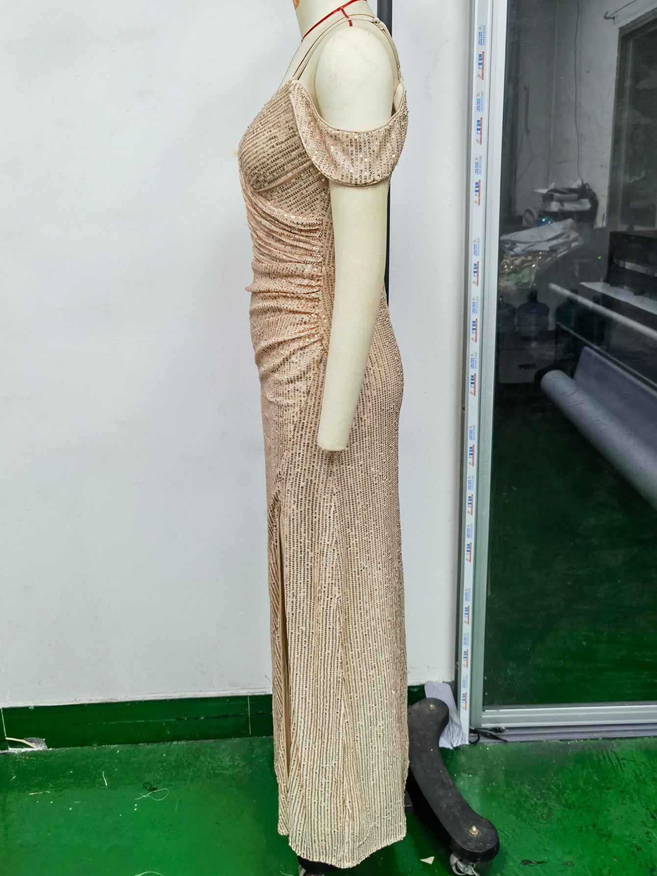 Sexy Low Back Sequin Long Women's Evening Dress 7