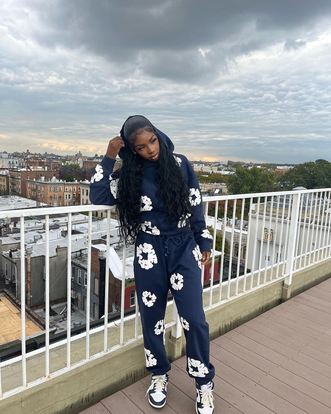 Women popular print sports loose two-piece set 14