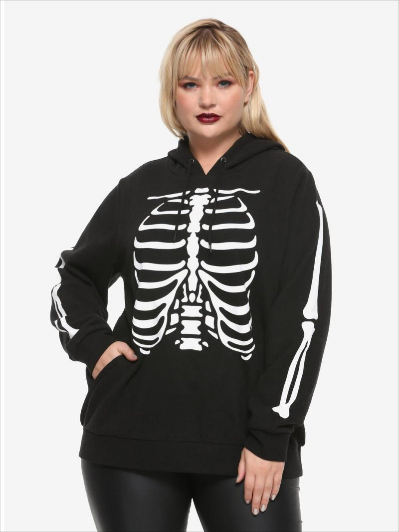 Plus Size Women Halloween Print Hoodies 3