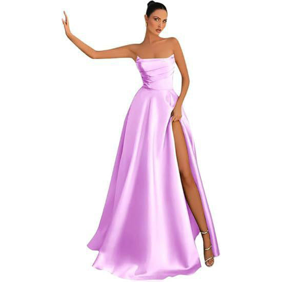 Women Strapless Sexy Slit Formal Party Evening Dress（Processing time need 3-6 days） 36