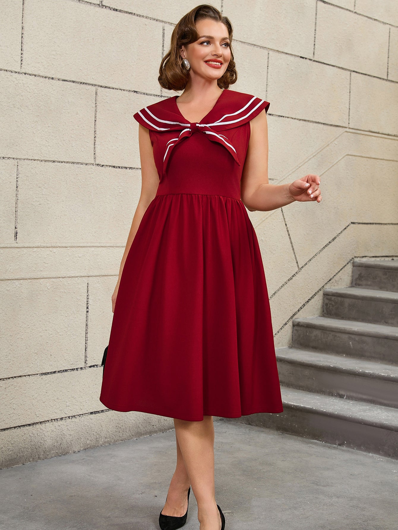 Plus Size Sleeveless Chic Elegant Formal Party A-Line Dress 10