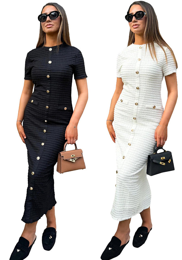 Women spring and autumn French retro knitting short-sleeved dress