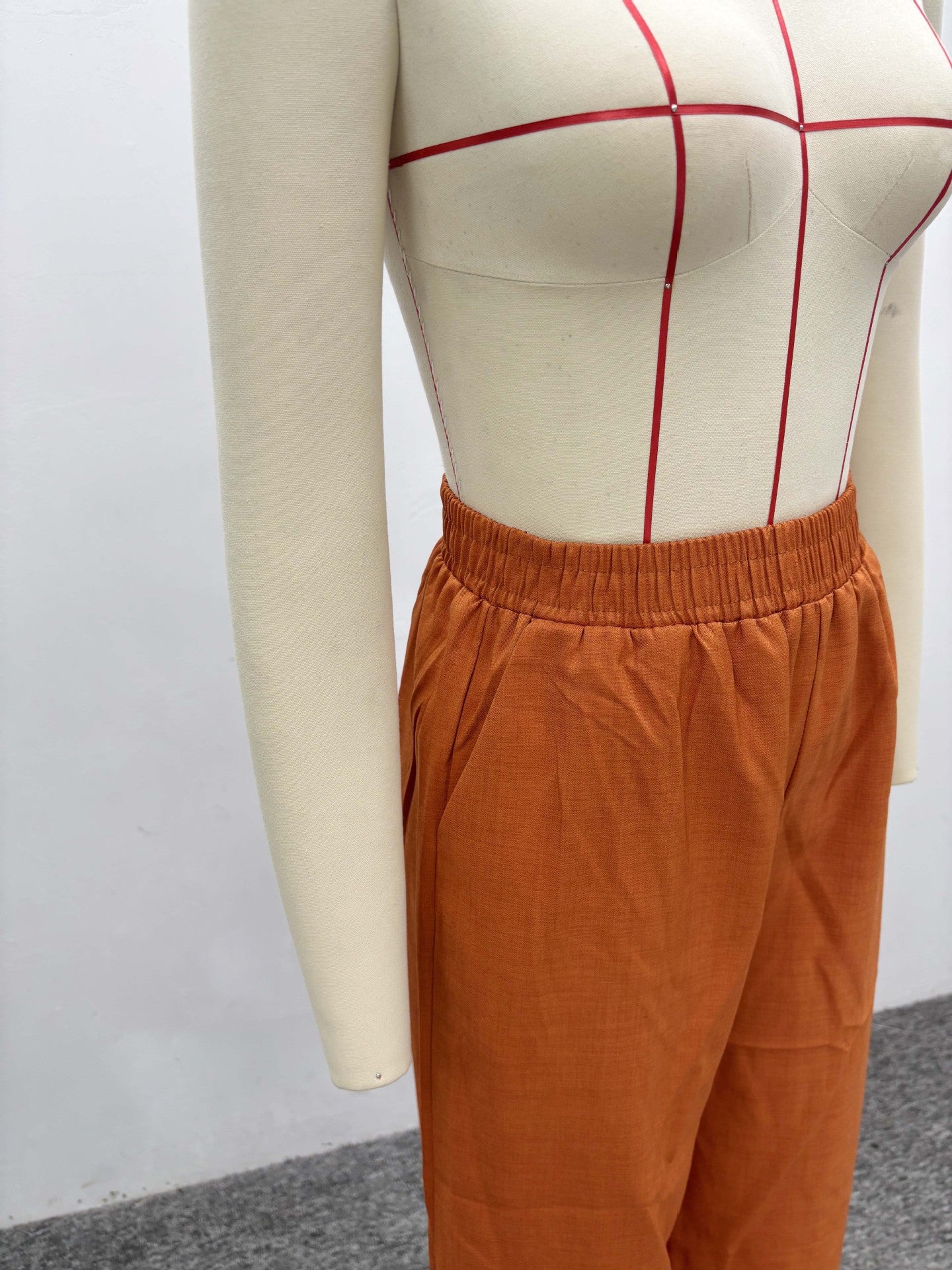 Women Turndown Collar Shirt and Pant Two-Piece Set 10