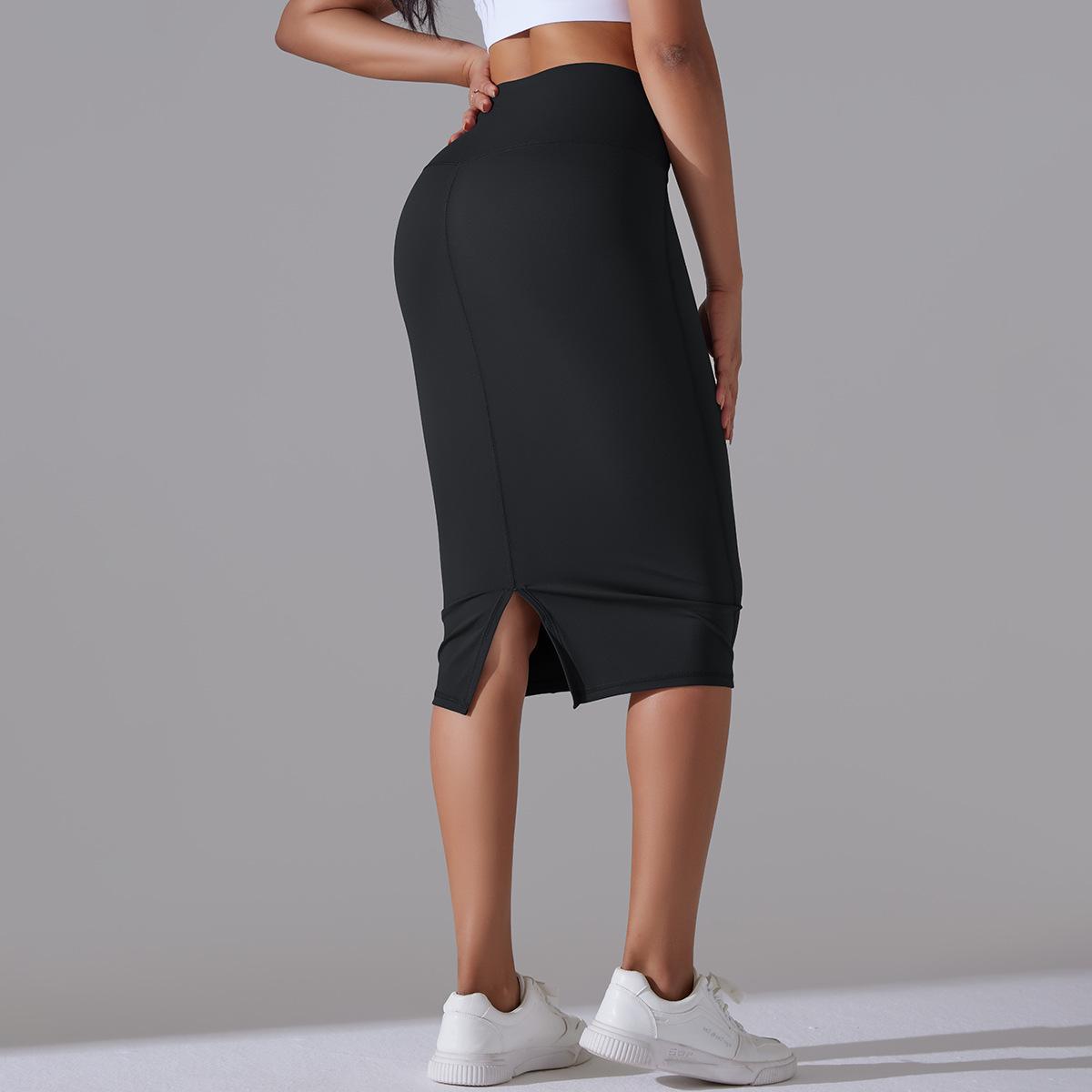 Women High Waist Stretch Slit Sports Skirt 42