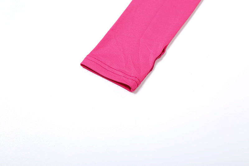 Women Fall/Winter Hooded Letter Print Zipper Top and Pants Two-Piece Set 47