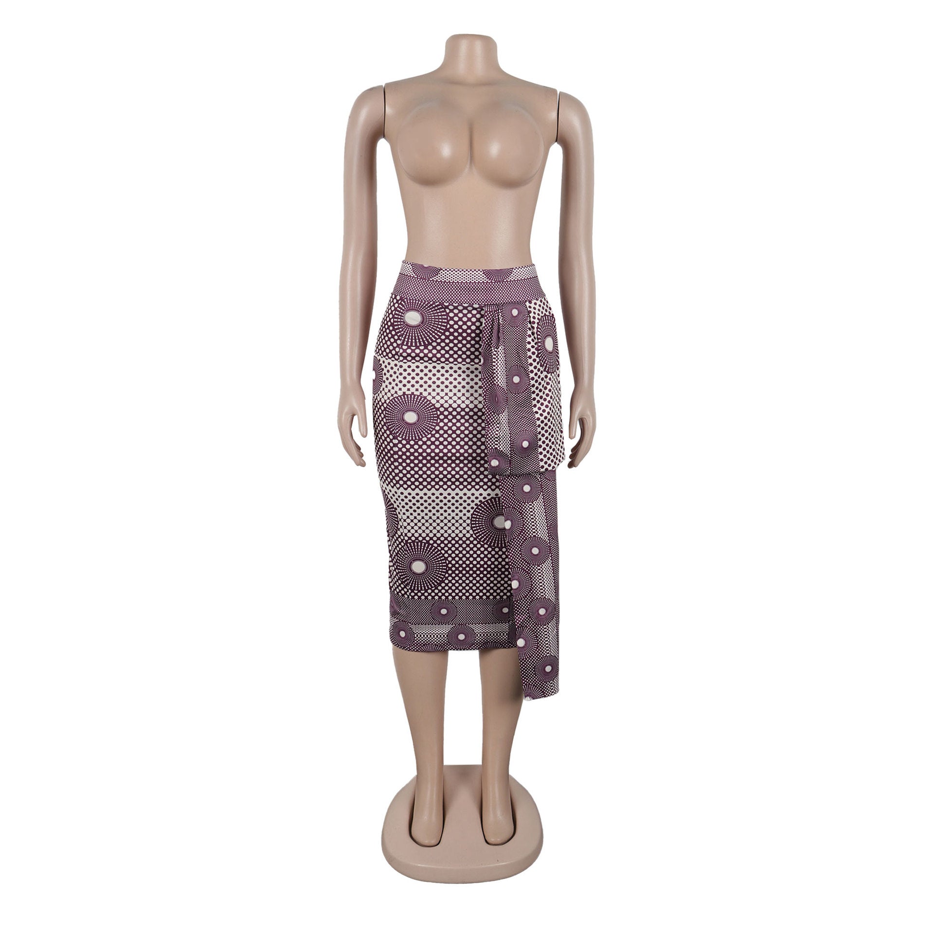 Women Printed Elastic Slit Bodycon Dress 16