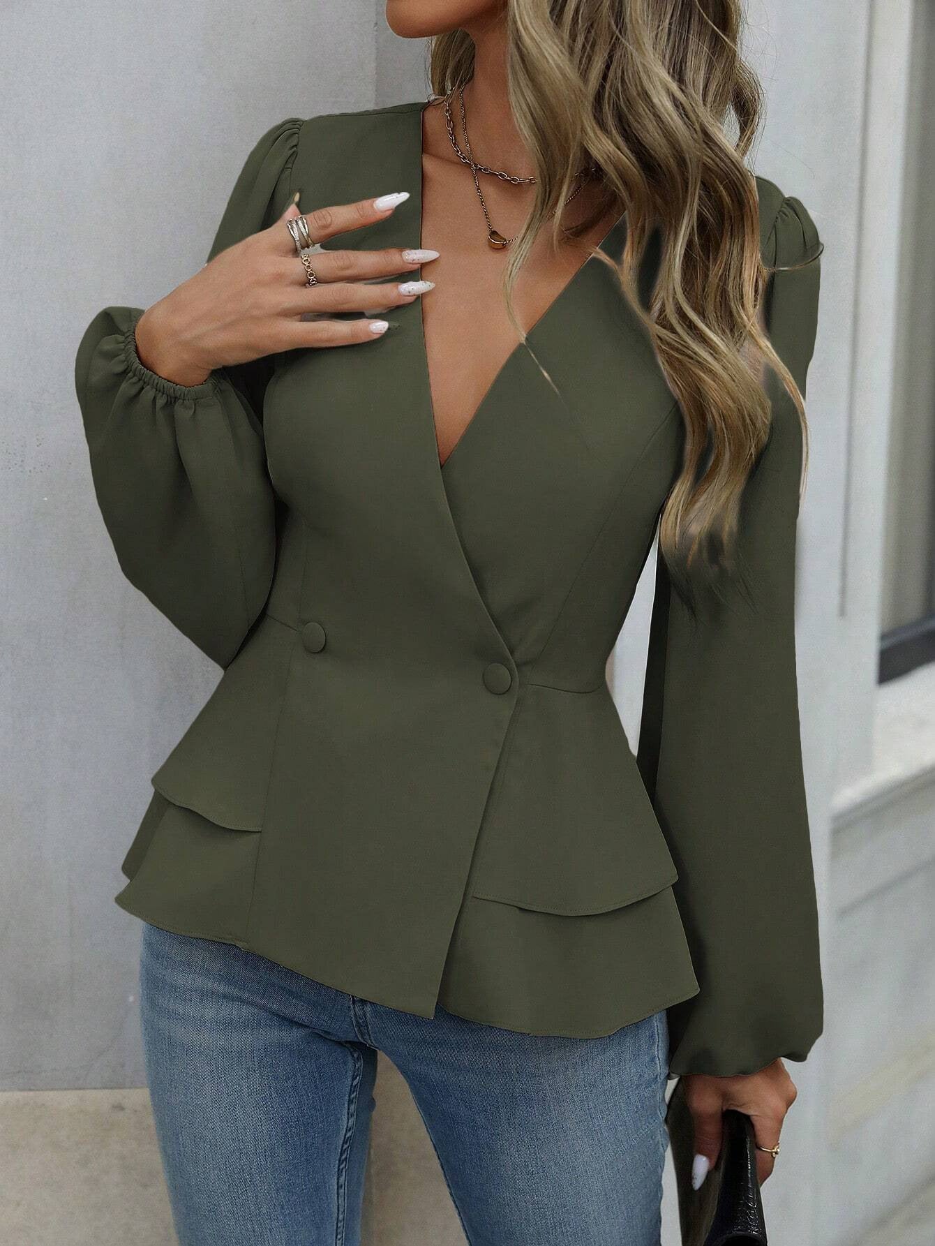 Spring/Fall Slimming Slim Waist Blouse 31