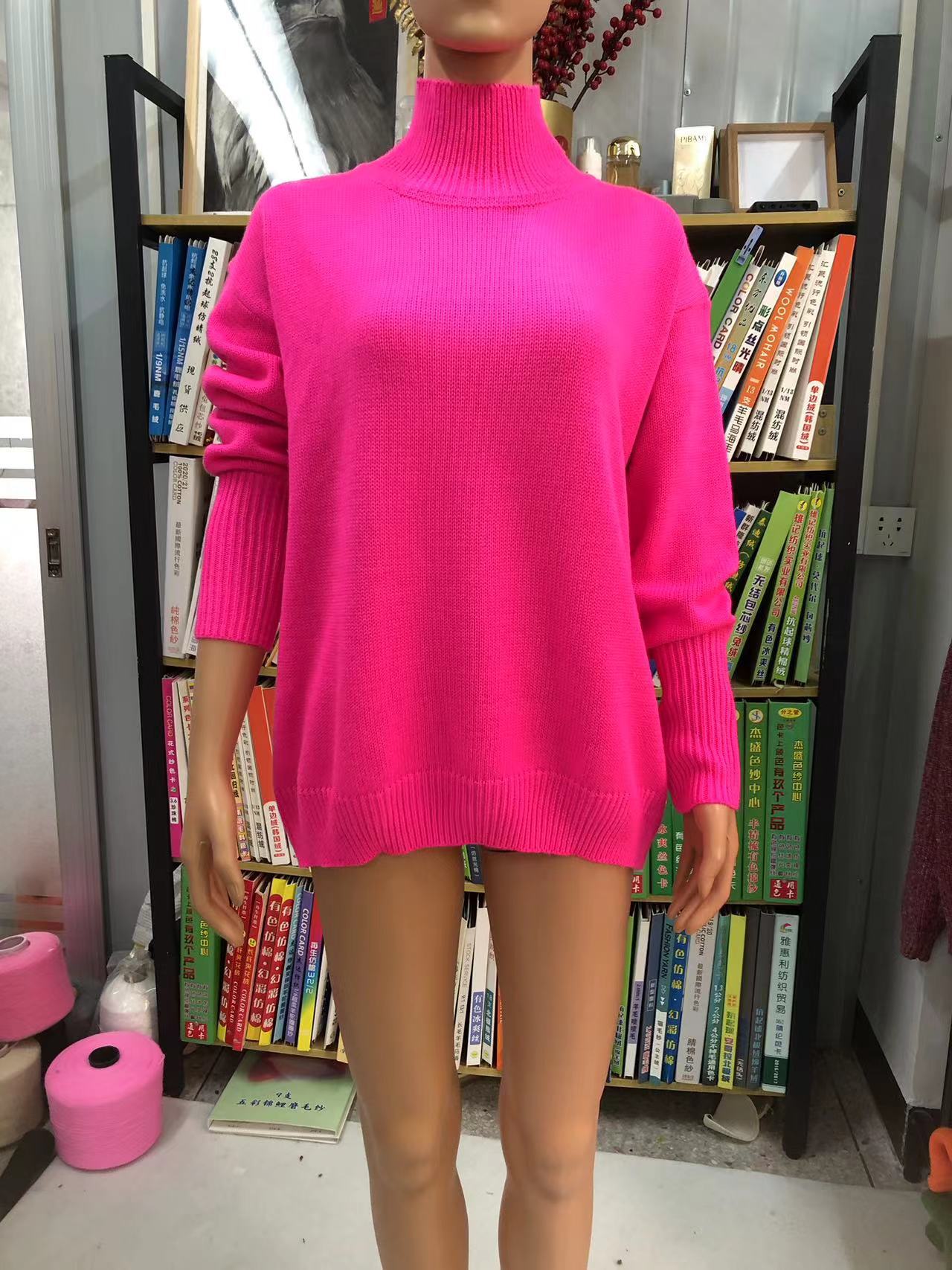 Women loose turtleneck sweater 25