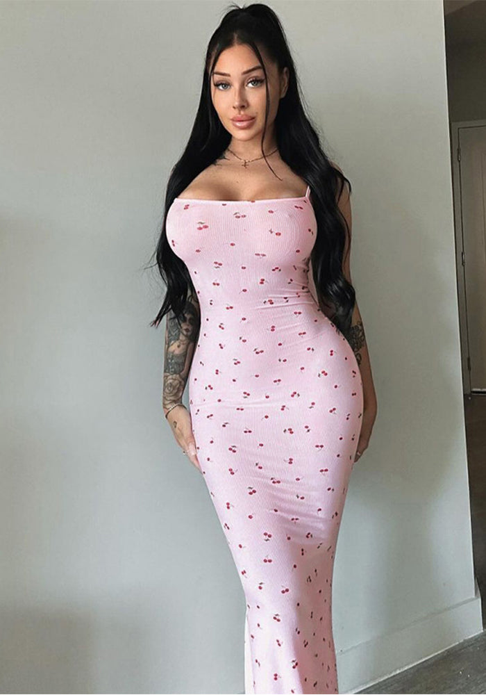 Women Suspender Floral Bodycon Dress