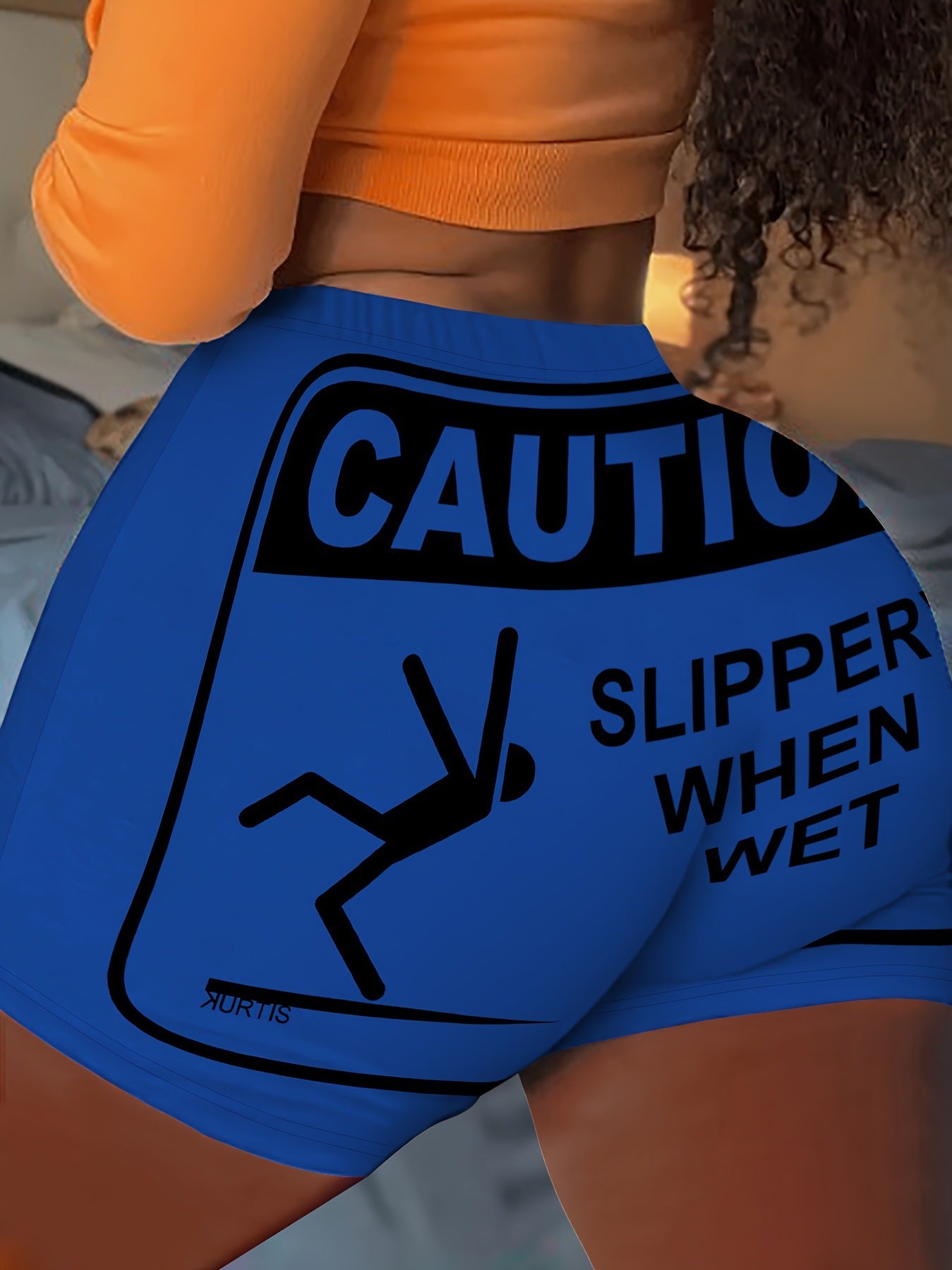 Plus Size Women Summer Letter Print Shorts 7