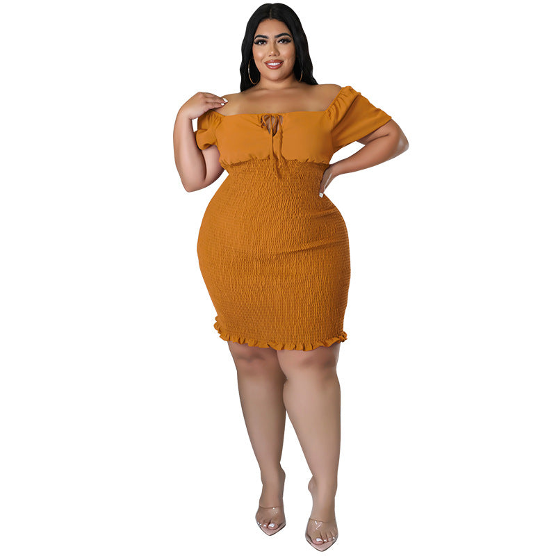 Plus Size Women's Summer Off Shoulder Bodycon Dress 8