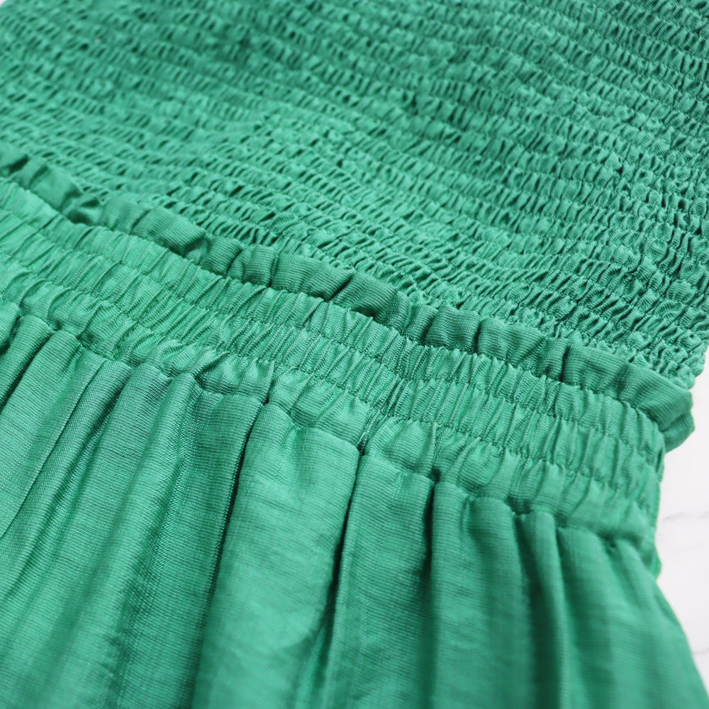 Lace-Up Trendy Wrapped Bust Sexy Low Back Elastic Waist Loose Straight Jumpsuit 16