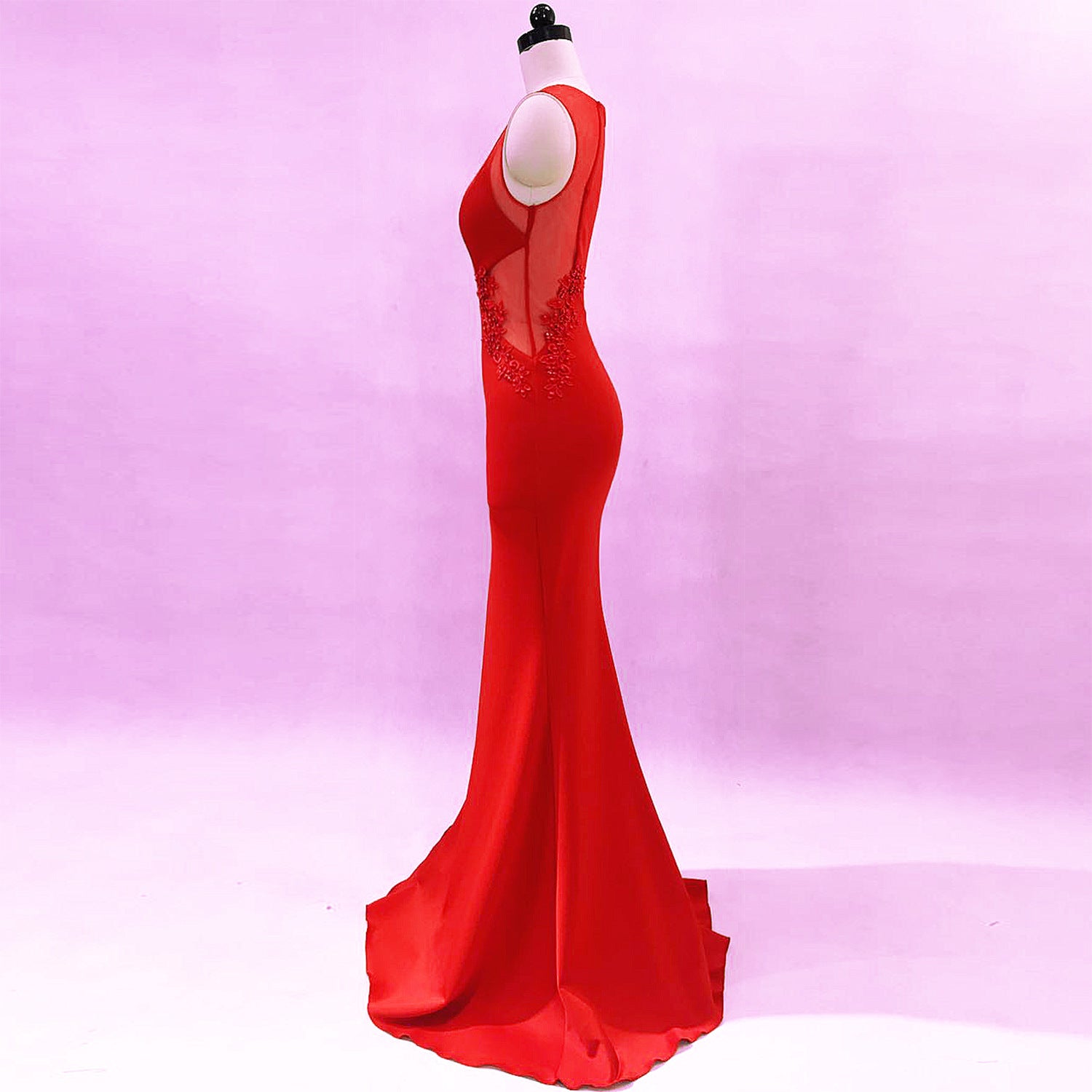 Women Formal Party Slim Elegant Sleeveless Mermaid Evening Dress 11