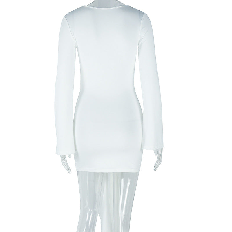 Women Solid Bodycon Off Shoulder Sexy Dress 6