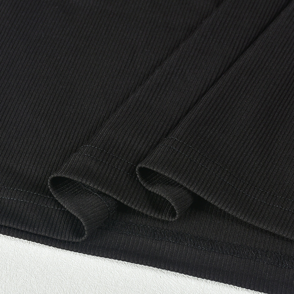 Women Spring Printed Half Turtle Neck Off Shoulder Long Sleeve Dress 15