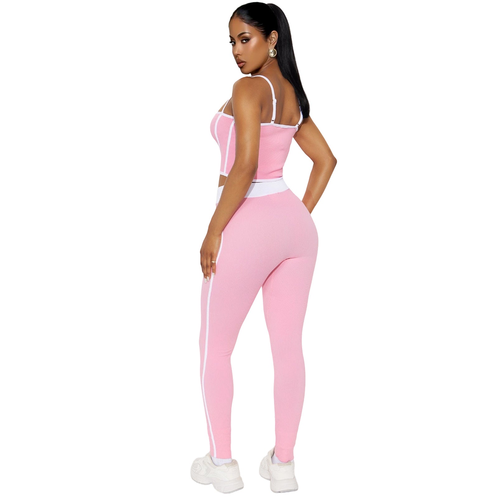 Women Sports Suspender Top and Pants Two-Piece Set 10