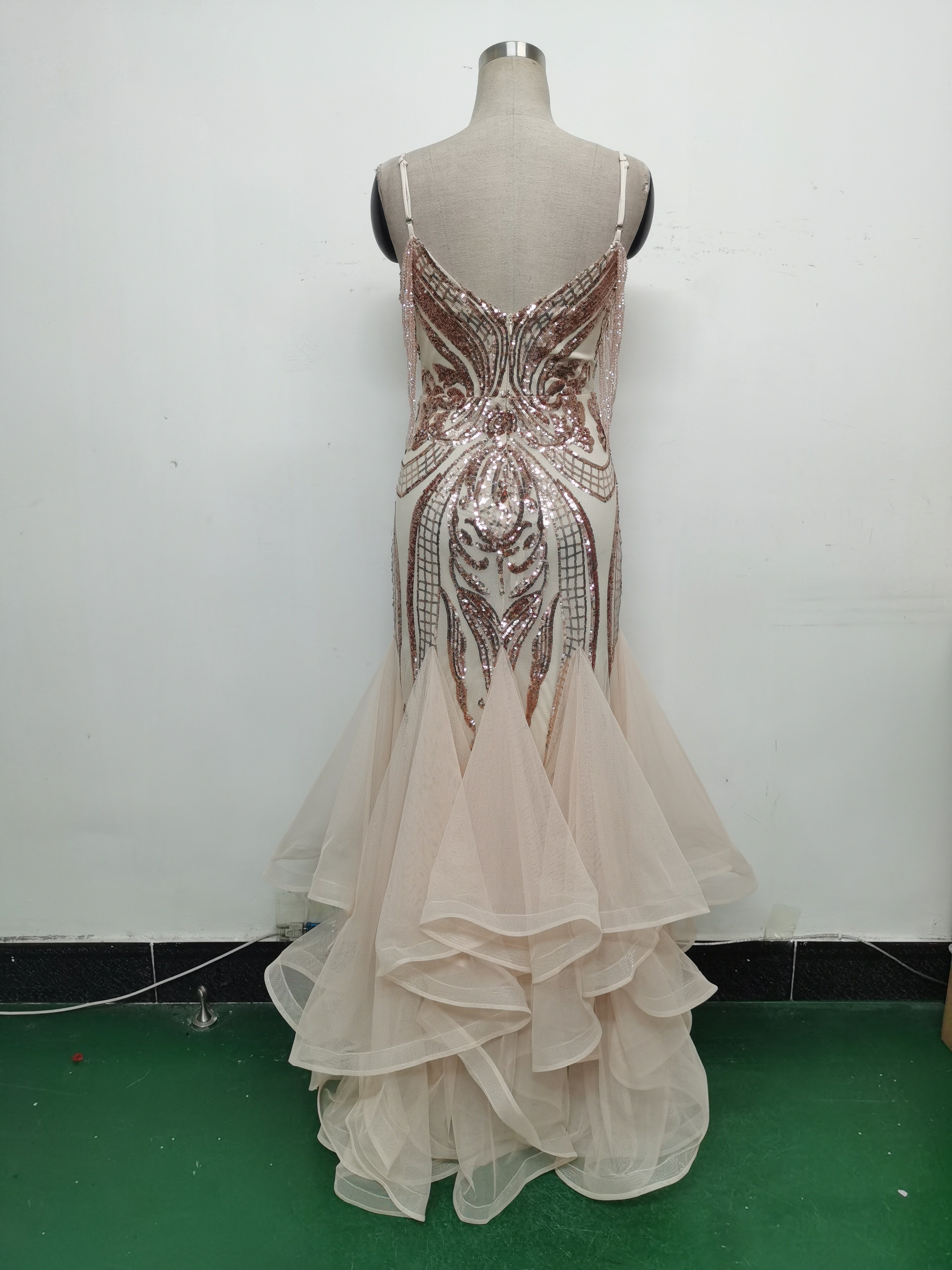 Sequin Patchwork Mesh Luxury Evening Dress 23