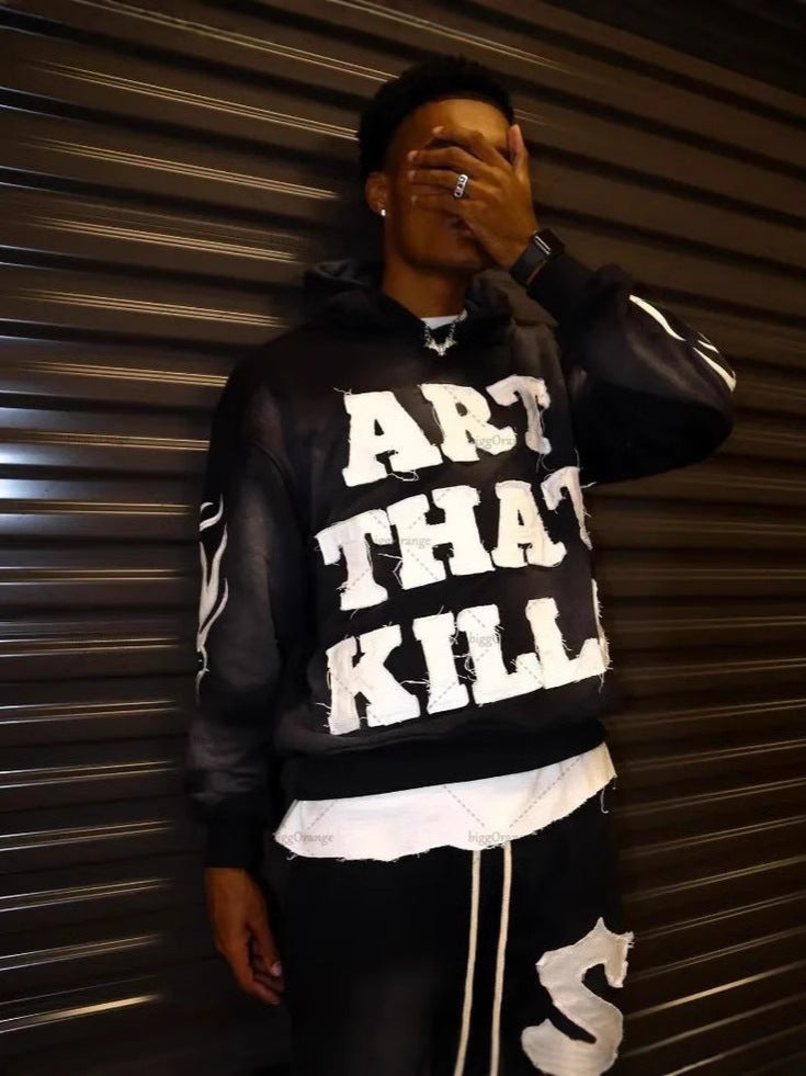 Trendy Embroidery Oversized Hoodie Y2K Street Hip-Hop Tops 5