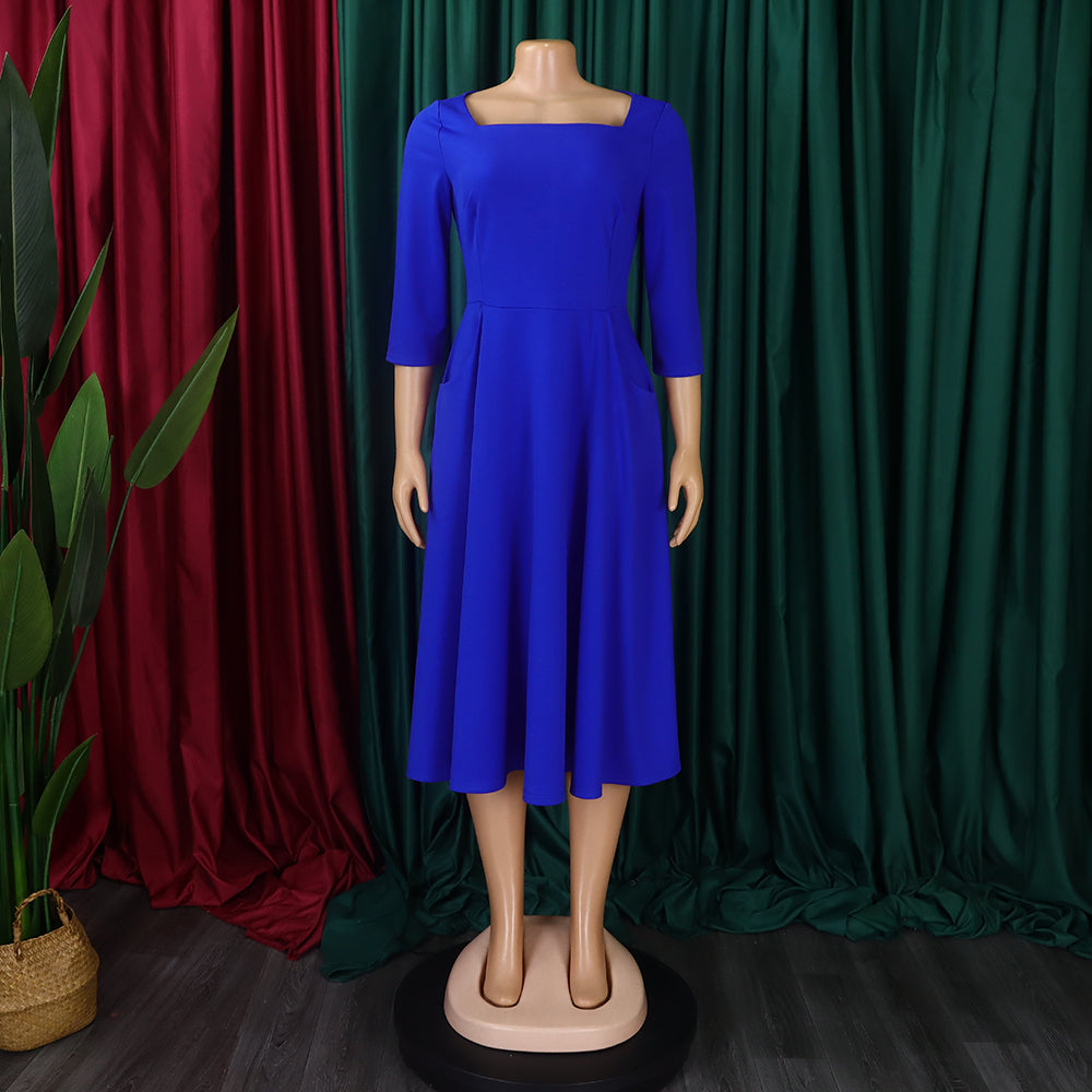 Women Autumn and Winter Pocket African Dress 16