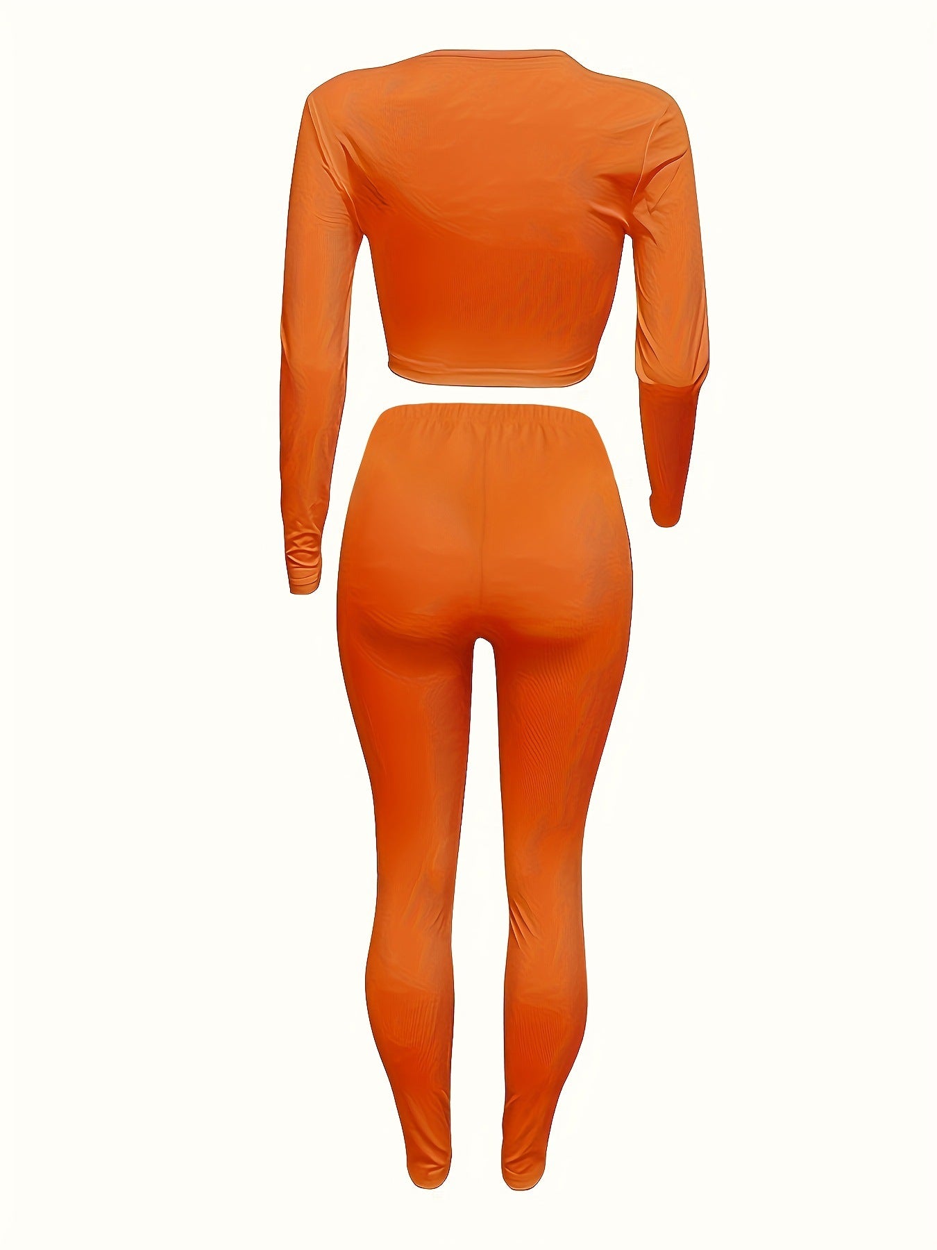 Women's Casual U-Neck Long Sleeve Two Piece Pants Set 6