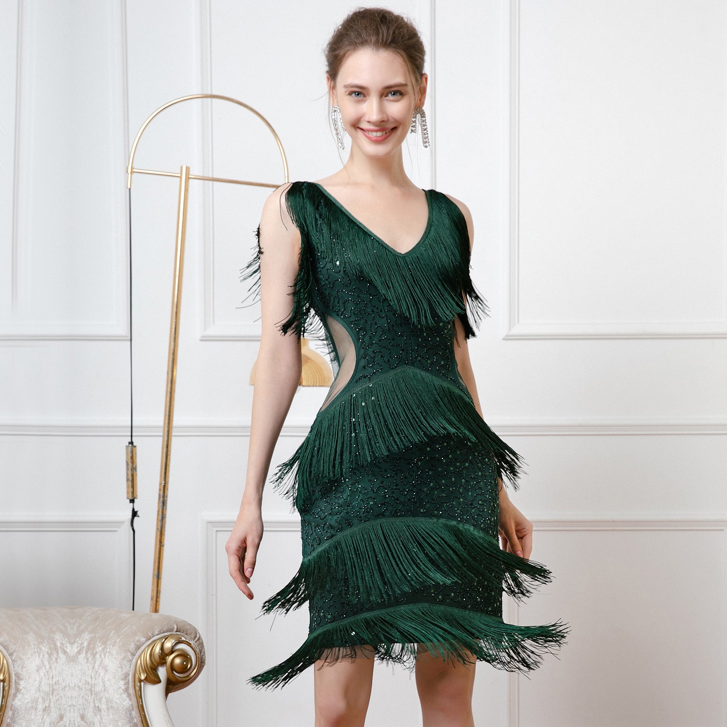 Tassel Sequin Sexy Cocktail Party Dress 9