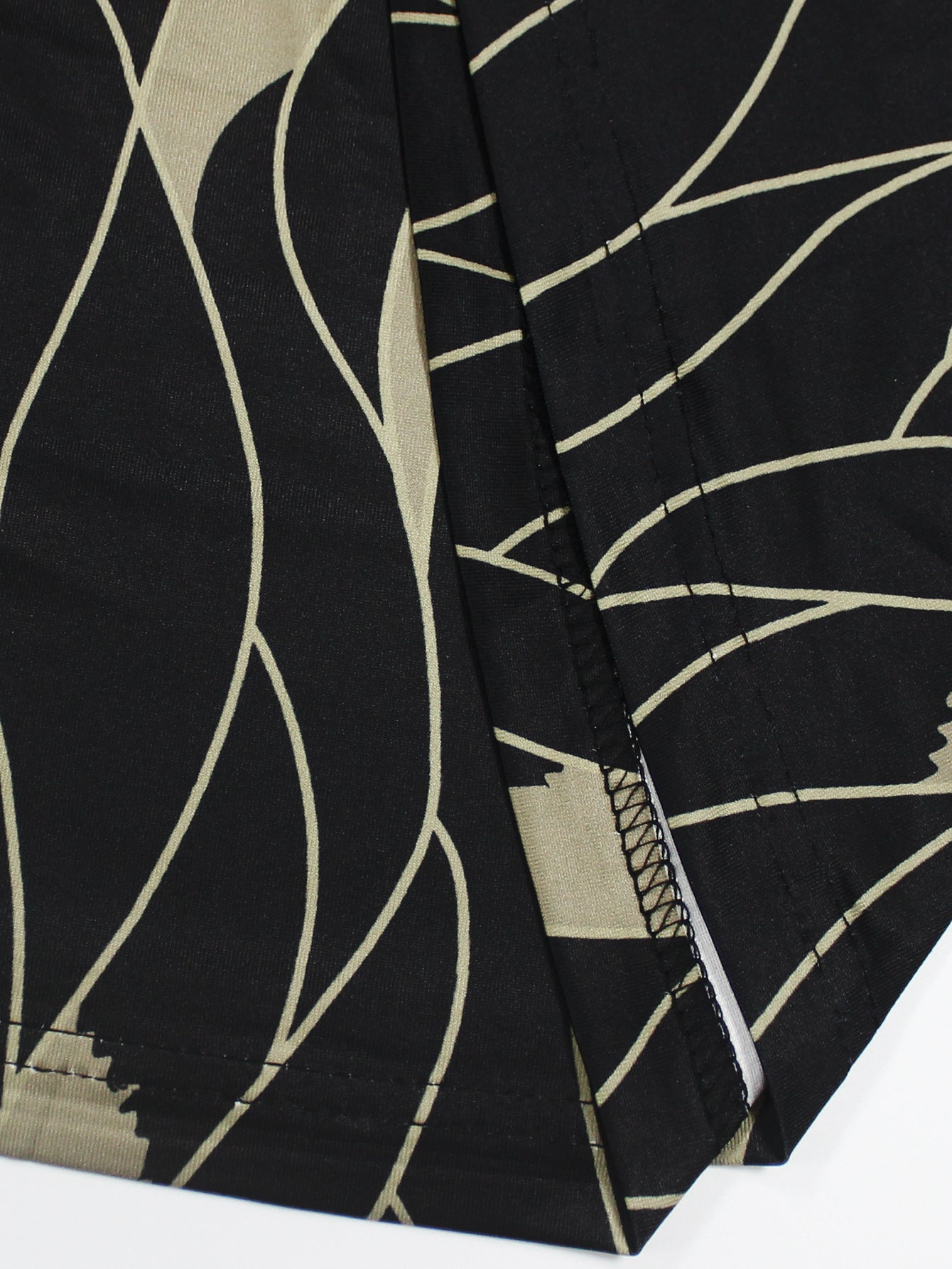 Spring & Autumn Women's Fashion Elegant Wrap V-Neck Half-Sleeve Print Belt Maxi Dress 128