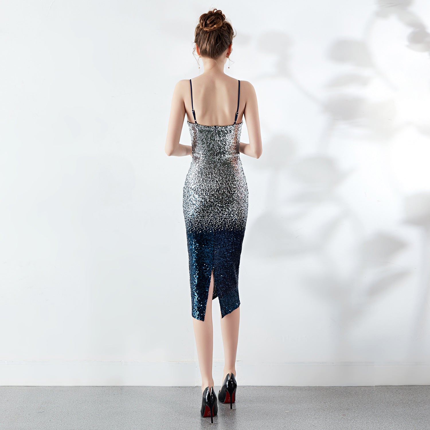 Sling Sequins Wrap See-Through l Bodycon Sexy Dress Wedding Formal Party Dress 7