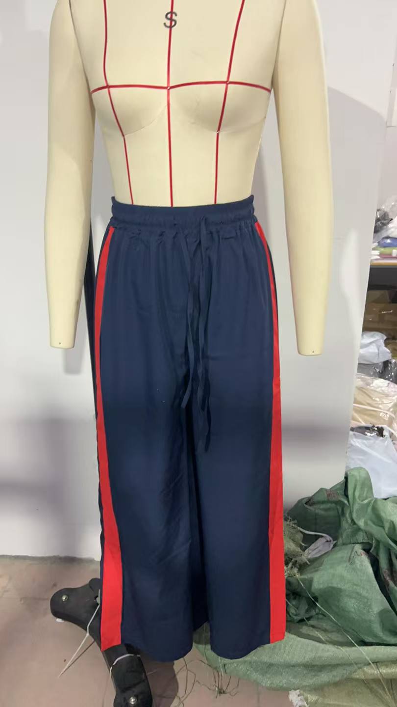 Casual Women’s Patchwork Leopard Print Wide Leg Pants 5