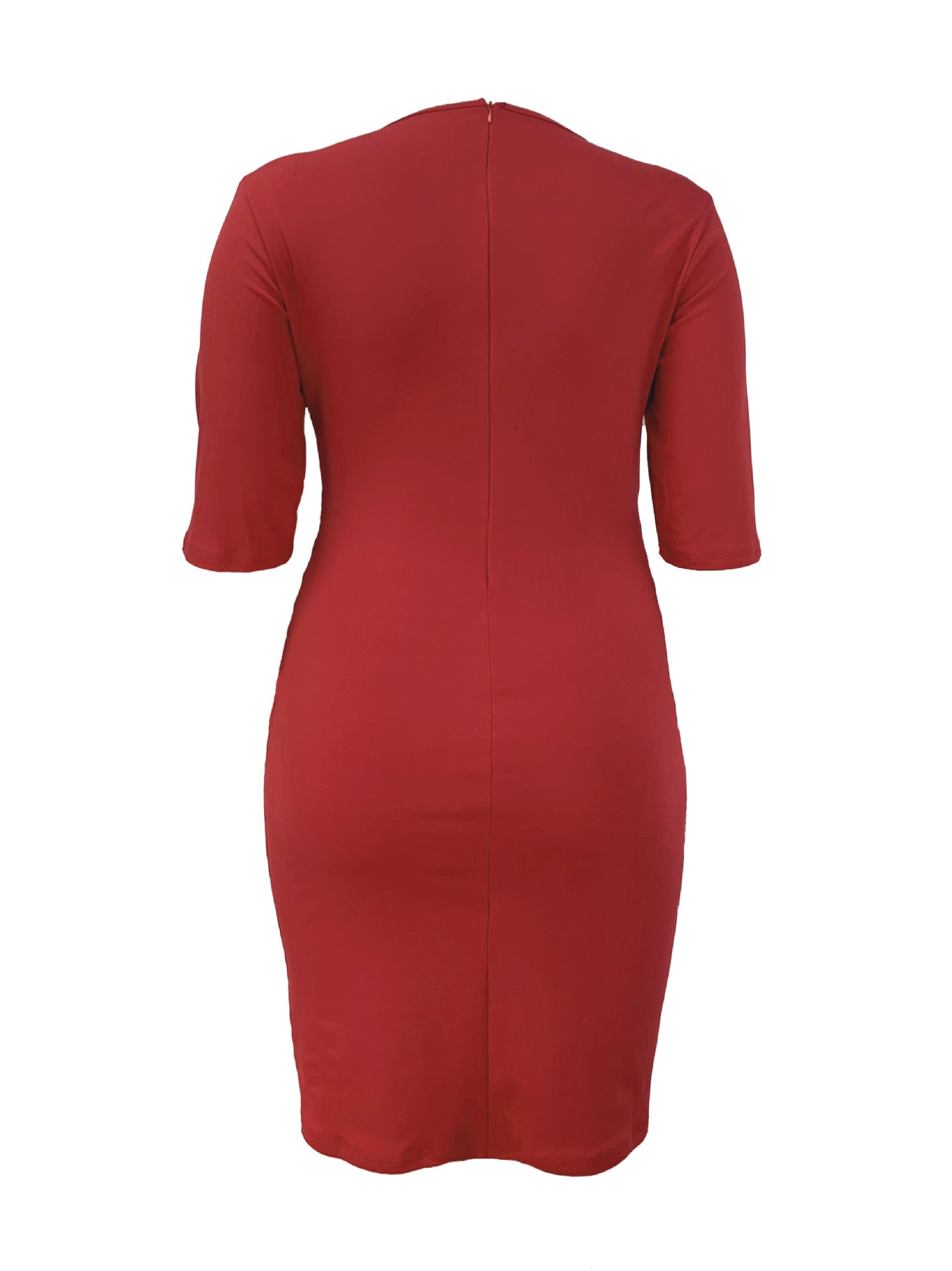 Plus Size Women Solid Bodycon Dress 6