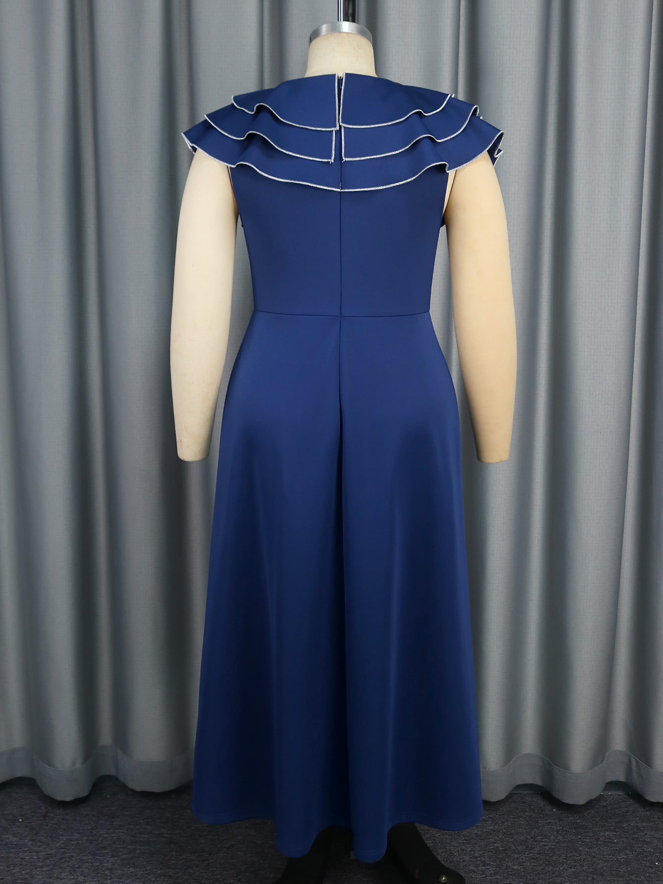 Summer Retro Ruffle Long A-Line Plus Size Party Dress 8