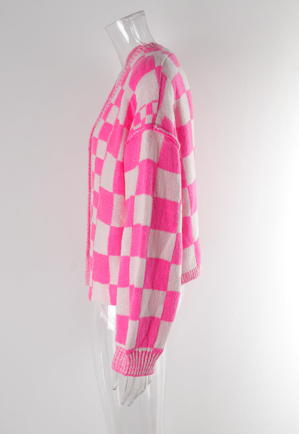 Winter fashion plaid cardigan Plus Size coat knitting cardigan coat 11