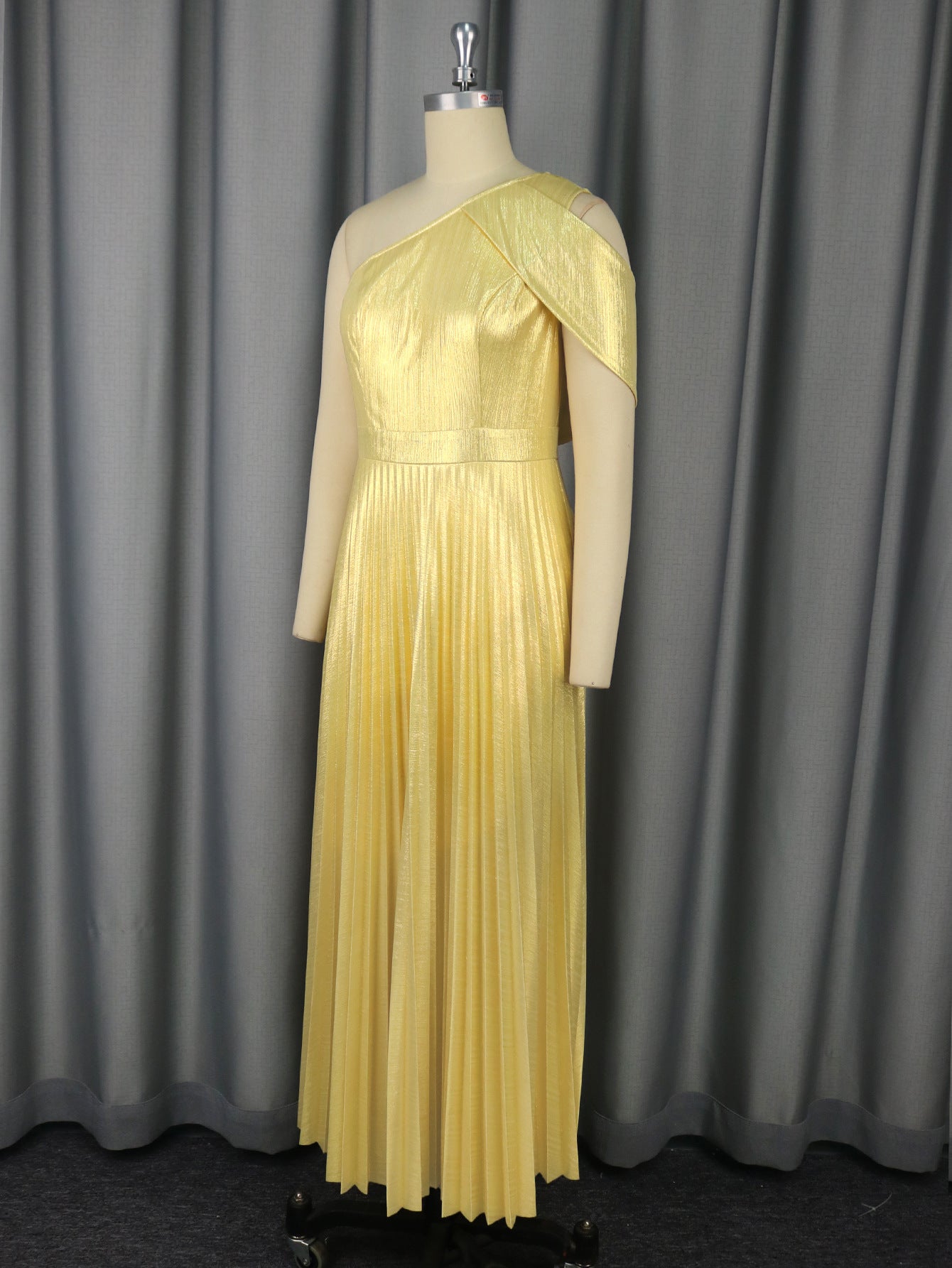 Sexy One-Shoulder Slim Pleated High-Waist Formal Party Evening Dress 6