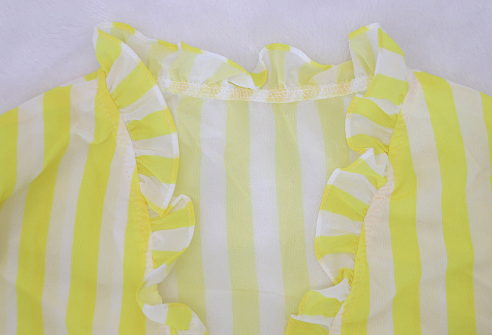 Women striped chiffon print Top and Skirt two-piece set 29