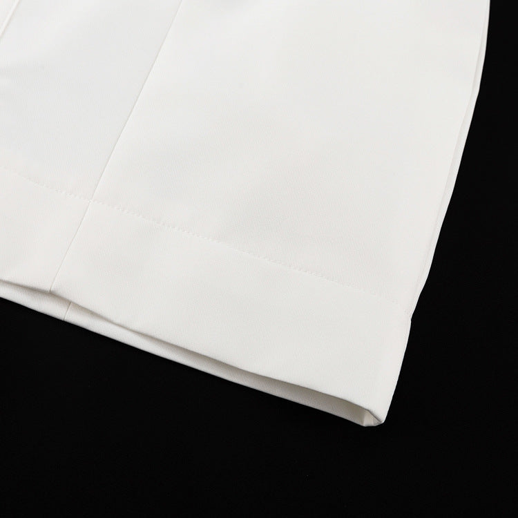 Women White French Sleeveless Round Neck Dress 13