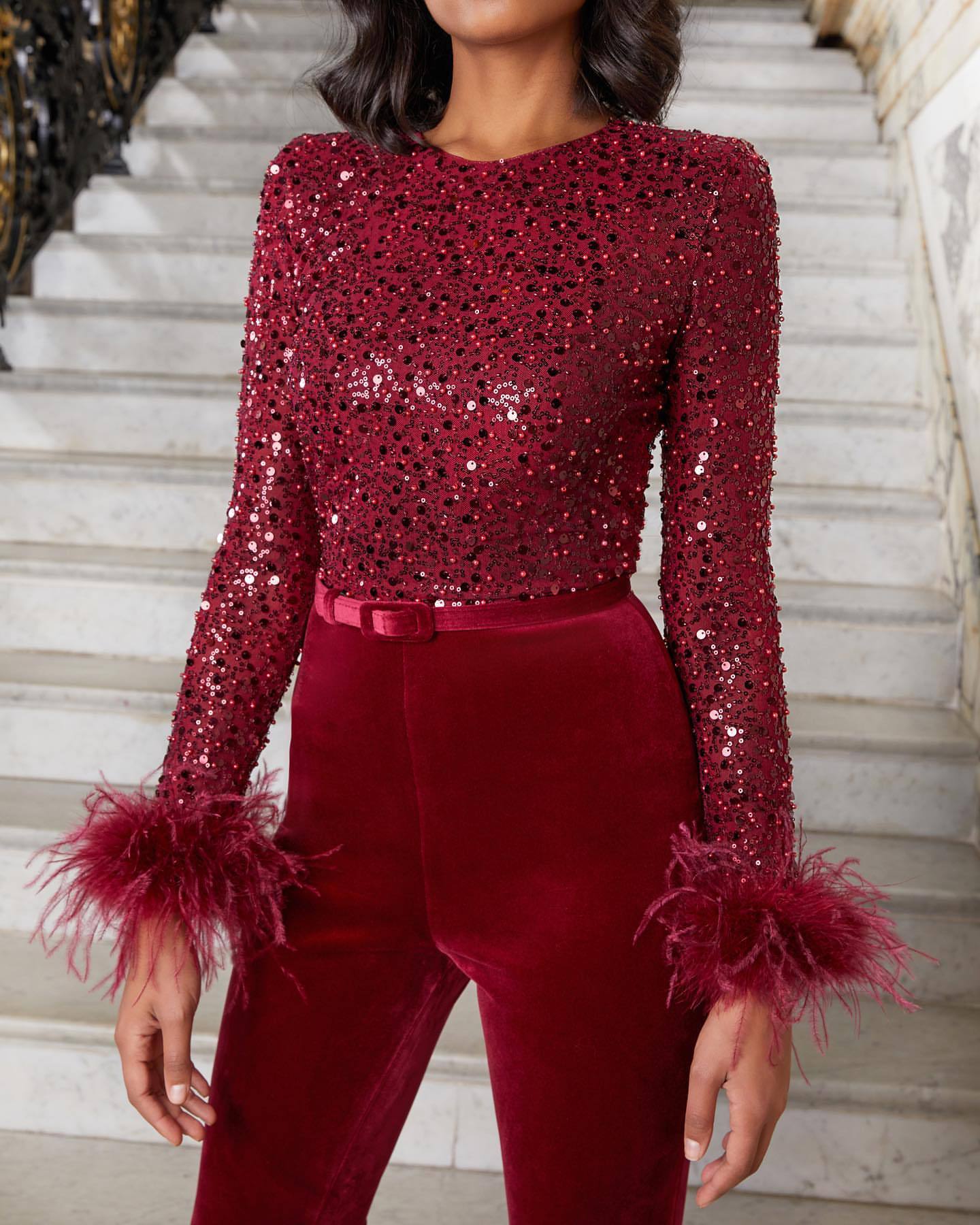 Women Feather Patchwork Jumpsuit 6