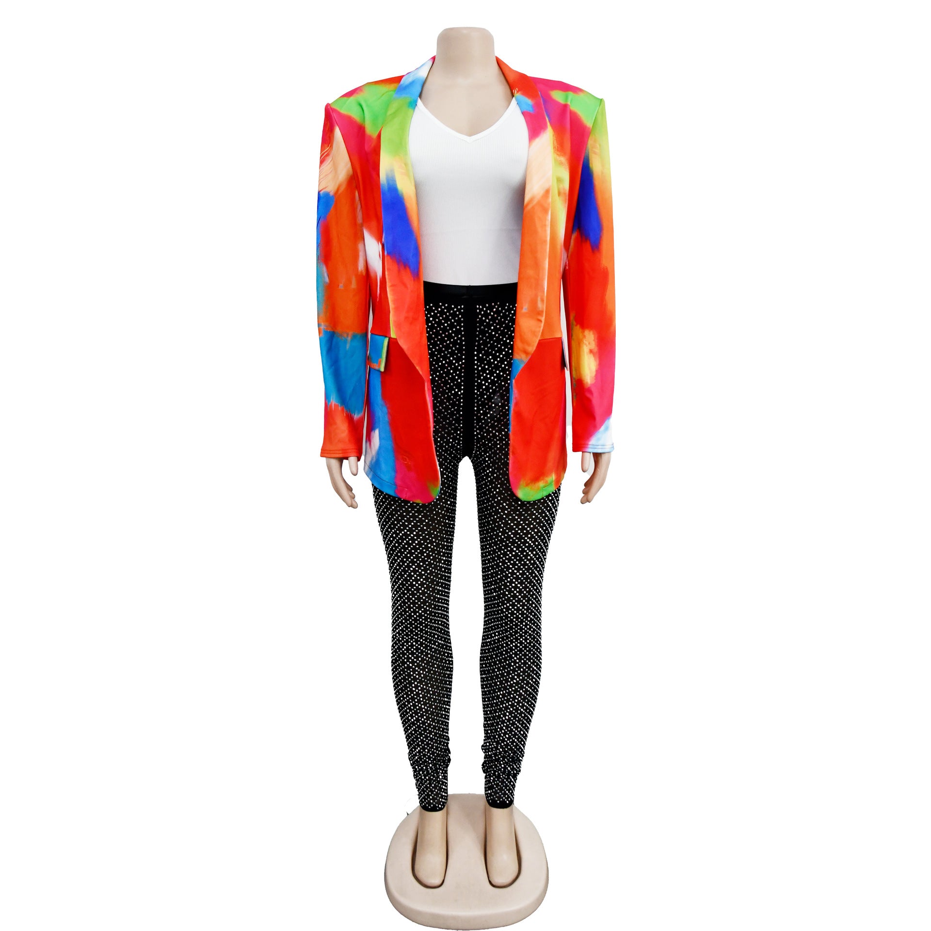 Women's Fashion Printed Long Sleeve Casual Blazer 13