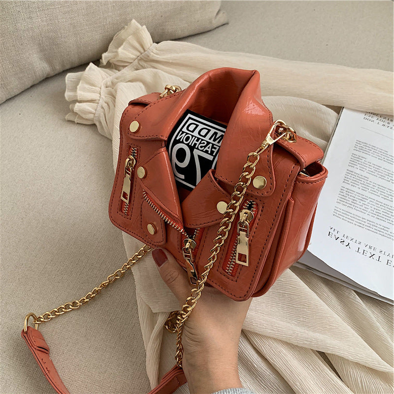 Women Uniform Bag Turndown Collar Jacket Style Bag