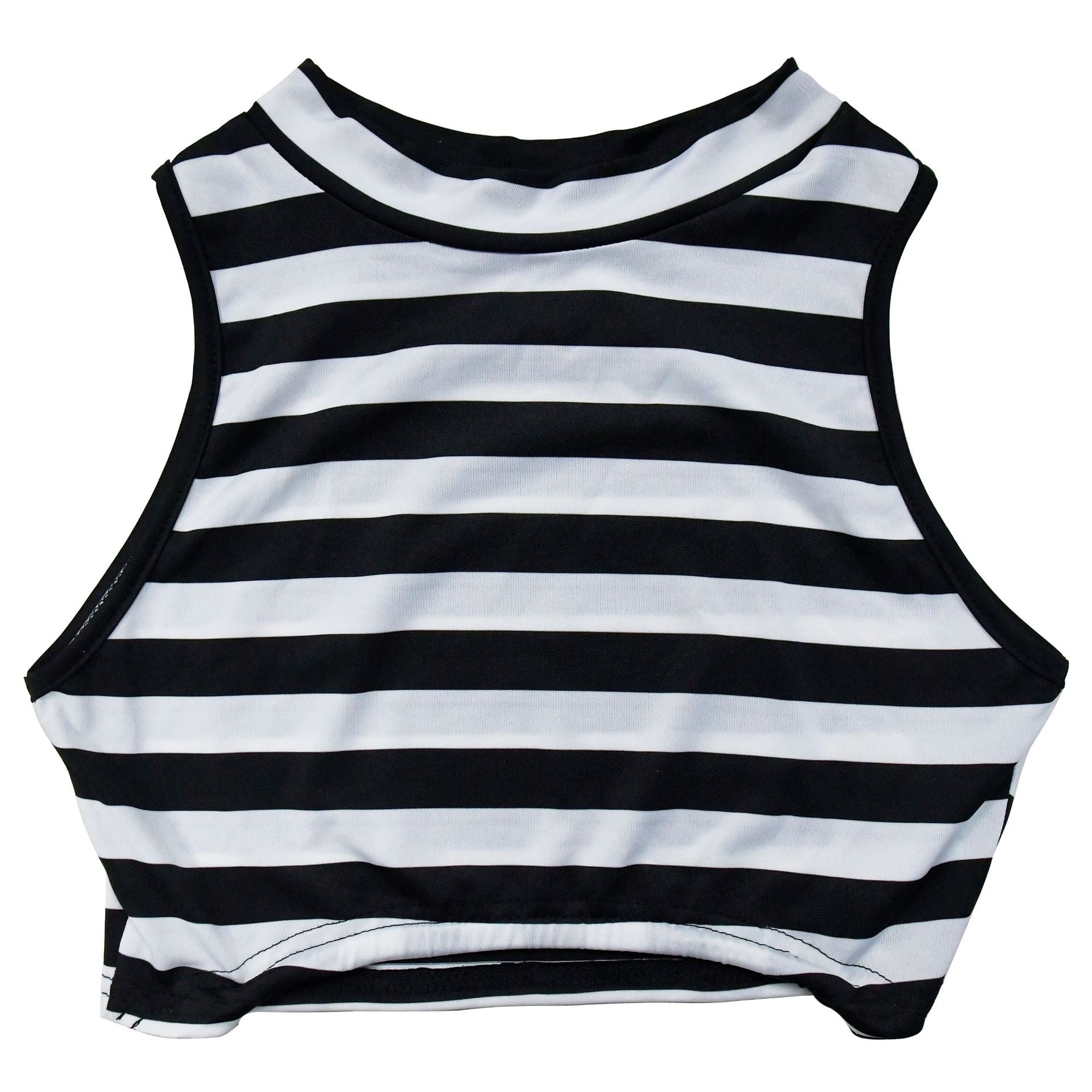 Ladies' Fashion Stripe Sleeveless Crop Top Maxi Skirt Two-Piece Set 20