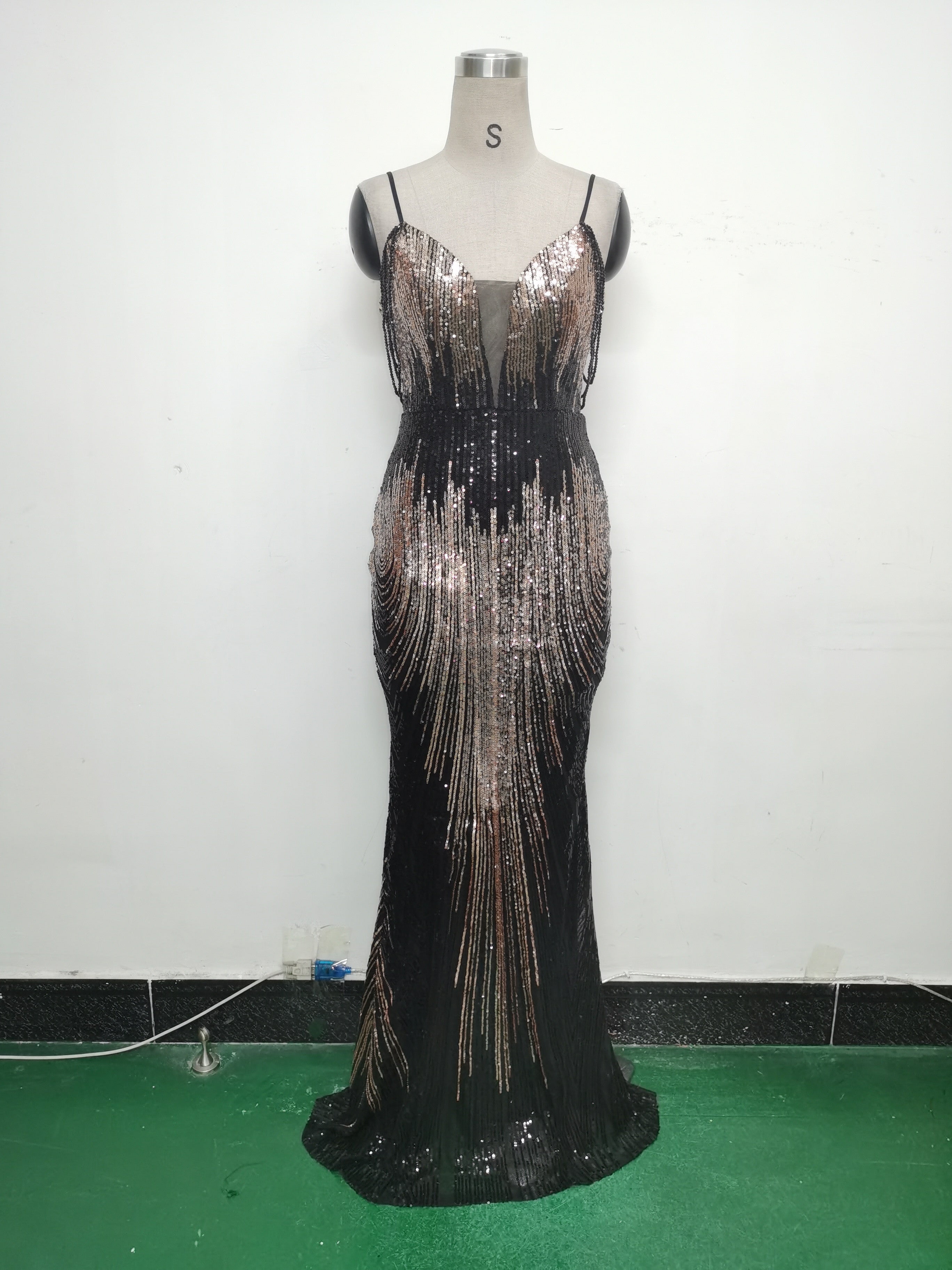 Women sequined beaded evening dress 24