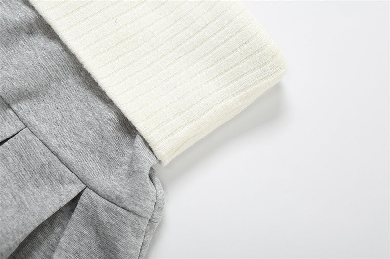 Autumn Women's Long Sleeve Crop Jacket High Waist Slim Fit Pleated Skirt Two Piece Set 29