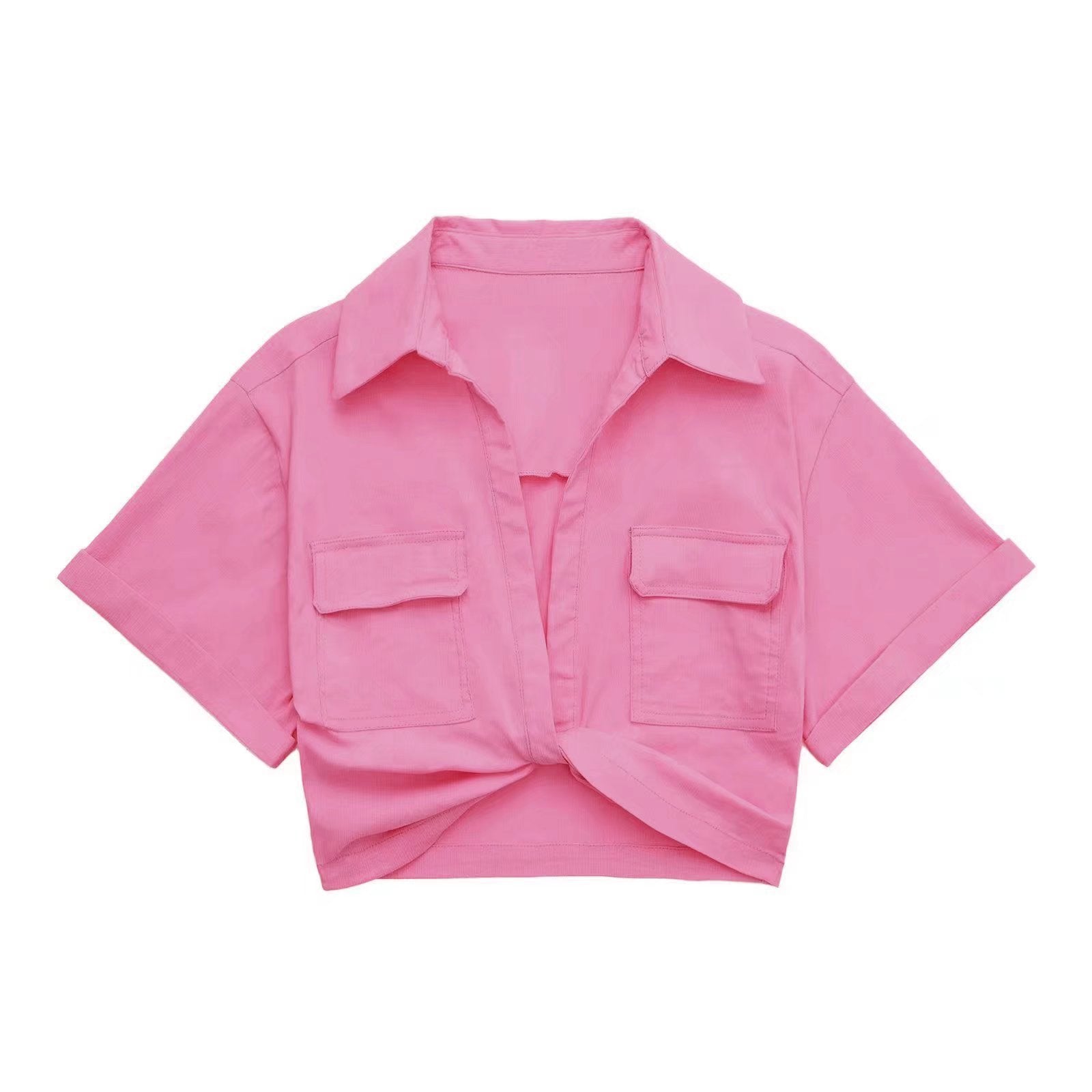 Summer Stretch Linen Blend Multicolor Short Shirt For Women 6