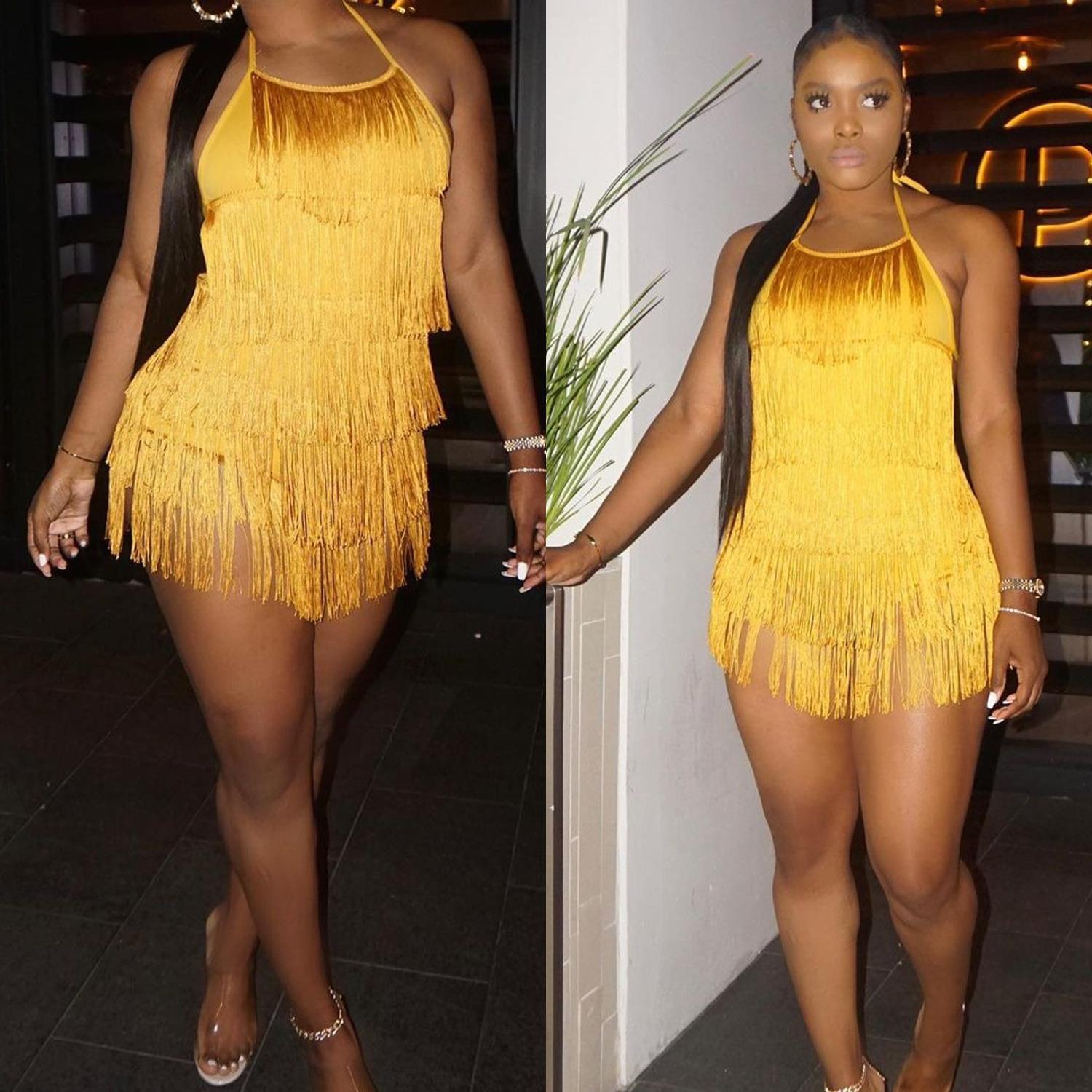 Summer Ladies Sexy Tassel Romper 4